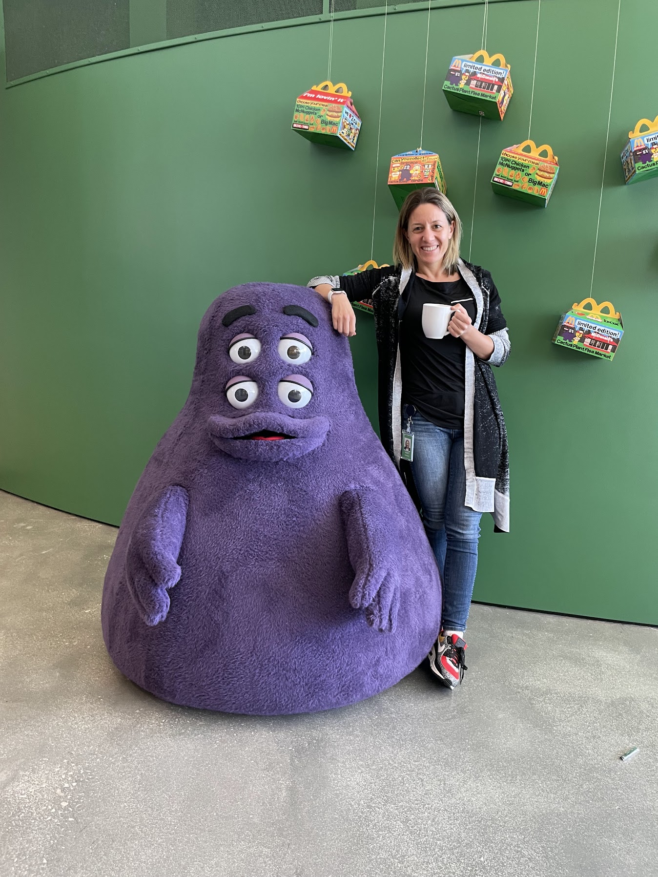 Anat Gotfried with Grimace at McDonald's